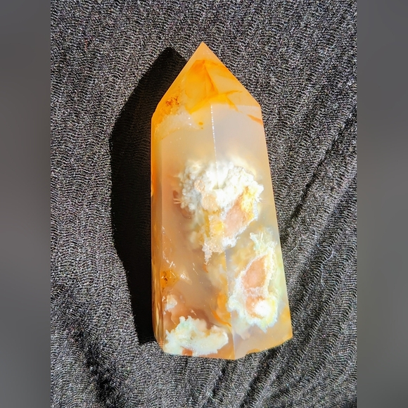 Druzy Flower Agate Tower Crystals Point - Picture 3 of 9